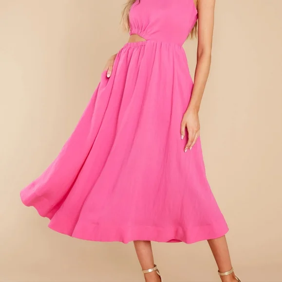 Strike First Hot Pink Midi Dress - Picture 3 of 12